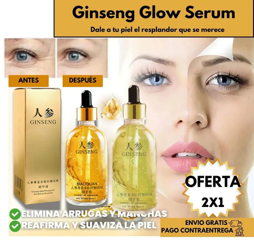 Ginseng glow serum 2x1: Renovador celular Reafirmante Anti-Arrugas
