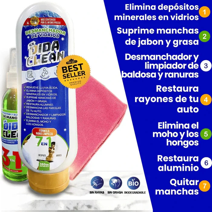 DESMANCHADOR DE VIDRIOS ✨DIDA CLEAN EFECTO DIAMANTE