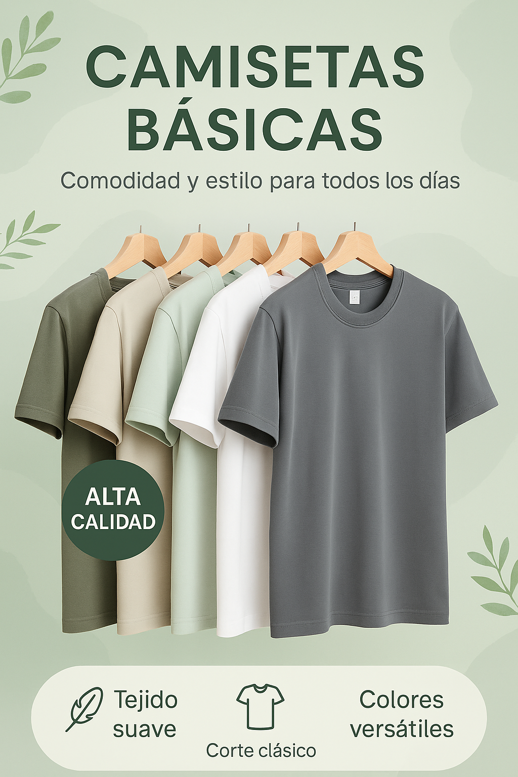 Camiseta de Algodón clásica Pack x6